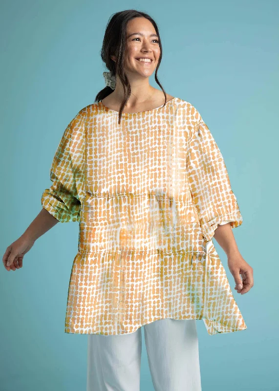 Meadow Tiered Tunic - Messy Dots in Baked Clay