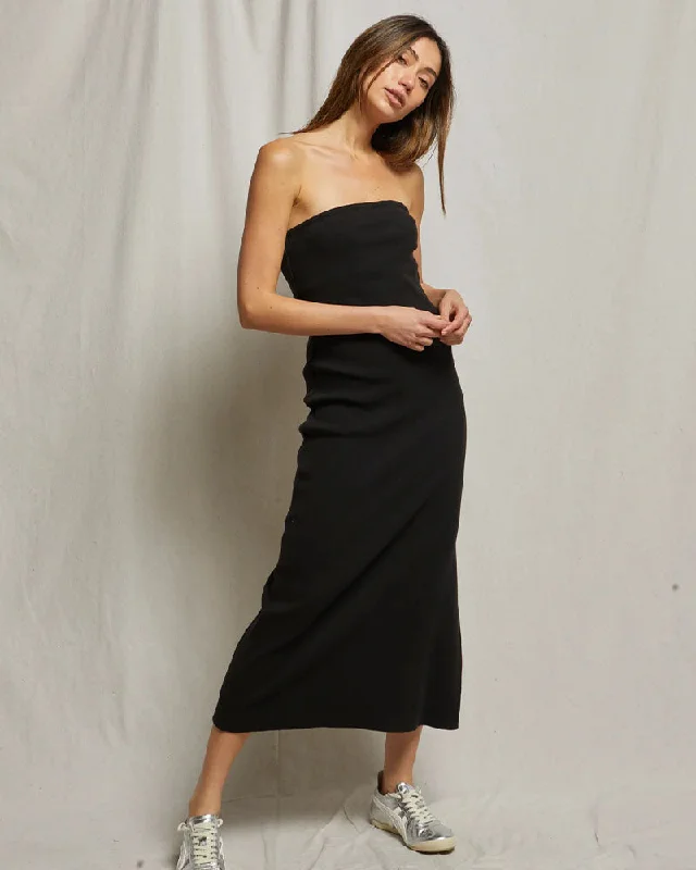 Perfectwhitetee Nadine Rubbed Tube Dress In True Black