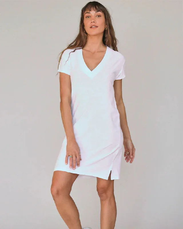 Perfectwhitetee Opal Japanese Jersey Dress In White