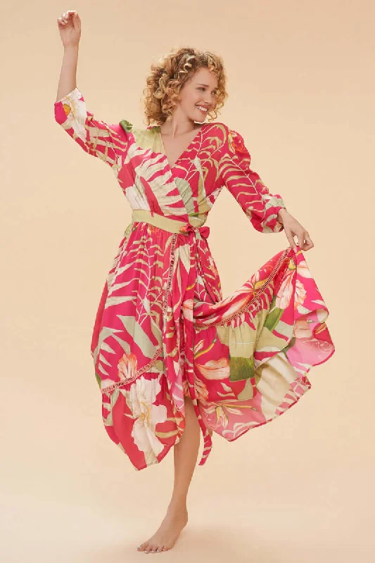 Powder Design Delicate Tropical Dress, Dark Rose - 3 Sizes