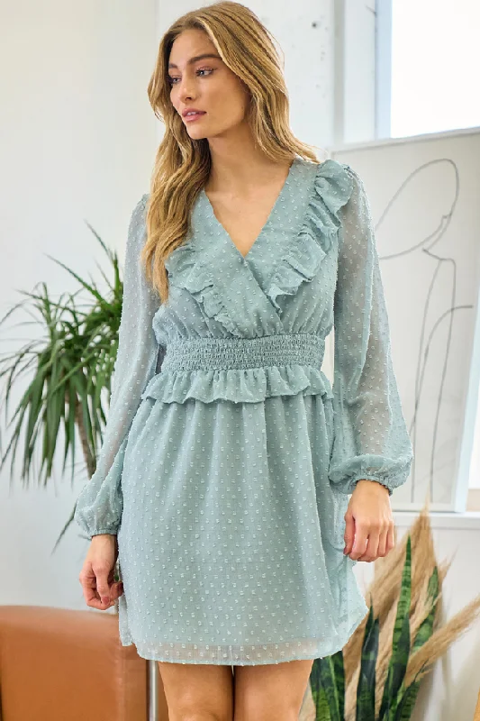 Ruffle Mini Dress (Seafoam)