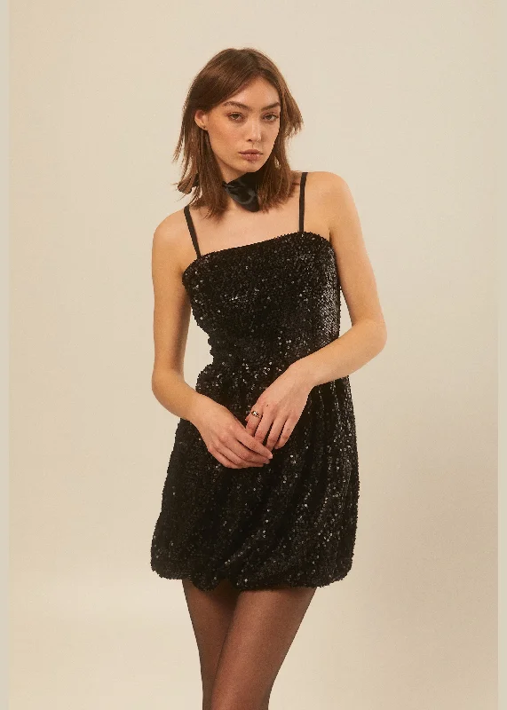 Sequin Bubble Hem Dress