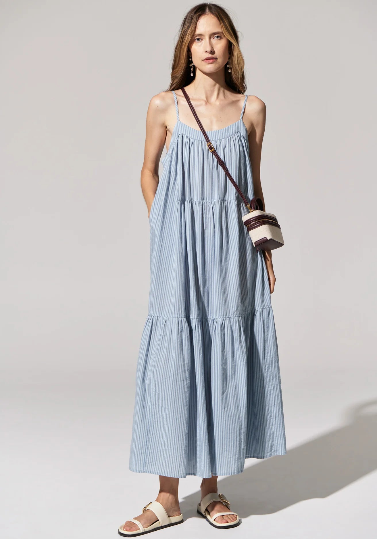 POL ACACIA SUNDRESS BLUE