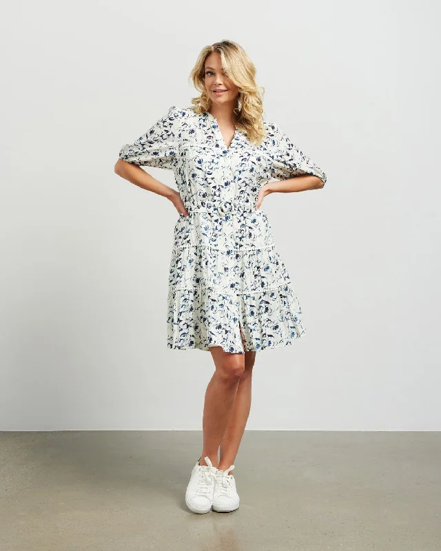 ET ALIA CARRIE DRESS INDIGO PETALS