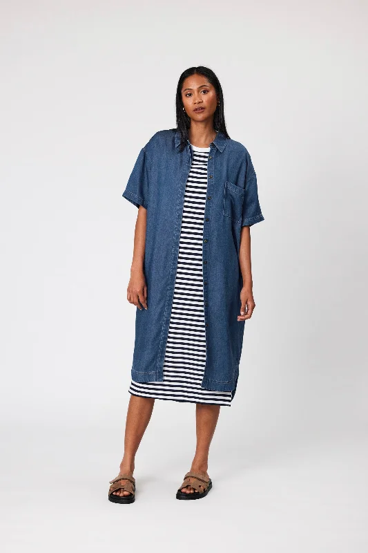 MARLOW CHAMBRAY SHIRT DRESS