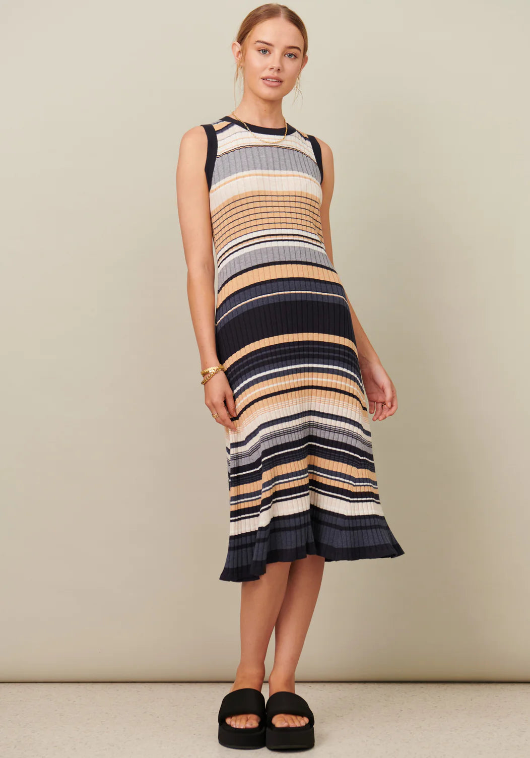 POL CHLOE DRESS COOL STRIPE