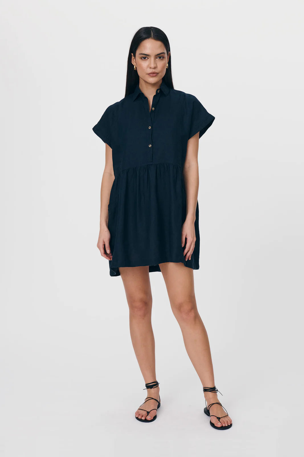 ROWIE GINA LINEN MINI DRESS