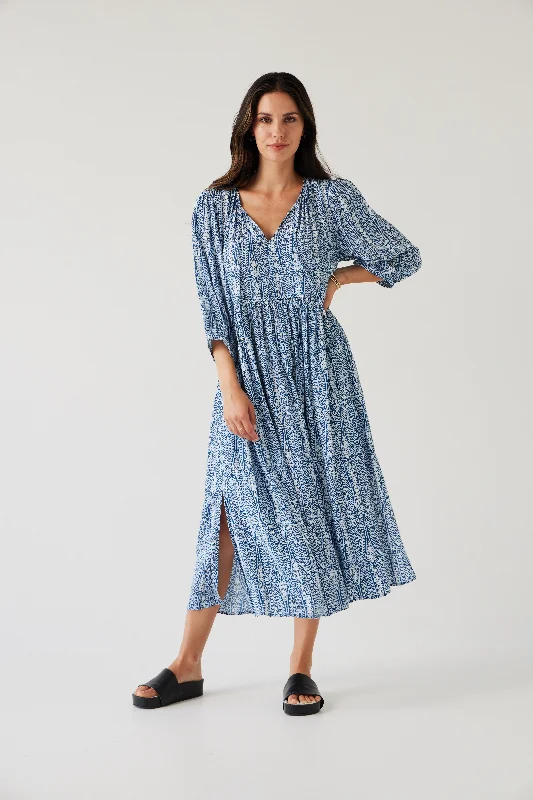 TUESDAY ODETTE DRESS BLUE ARCH