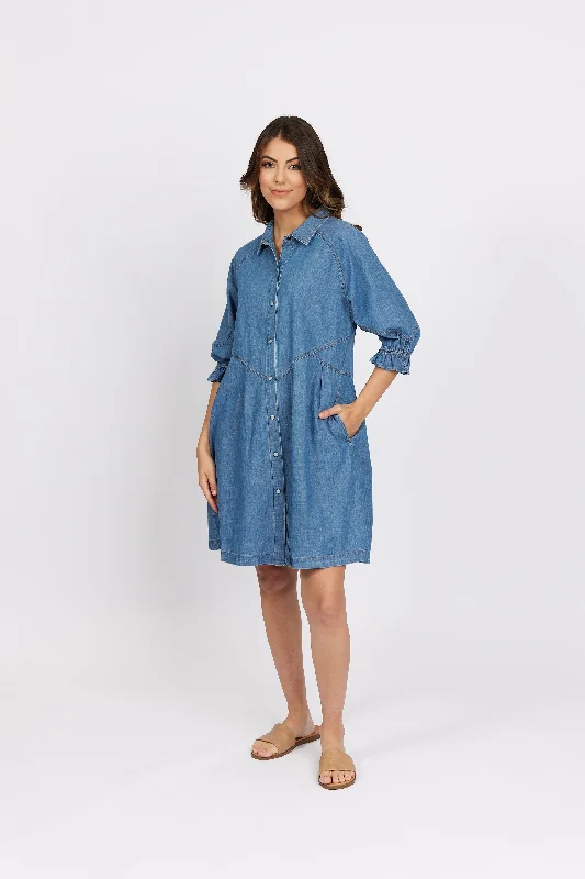 KNEWE PIPER DRESS BLUE WASH