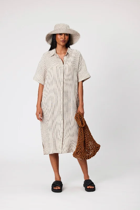 MARLOW SHADOW LINEN DRESS