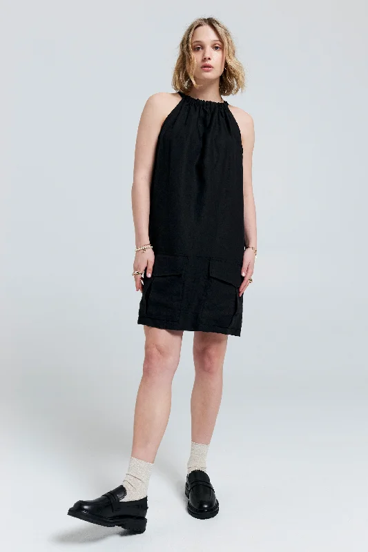 KAREN WALKER WARDIAN BOW BACK DRESS BLACK