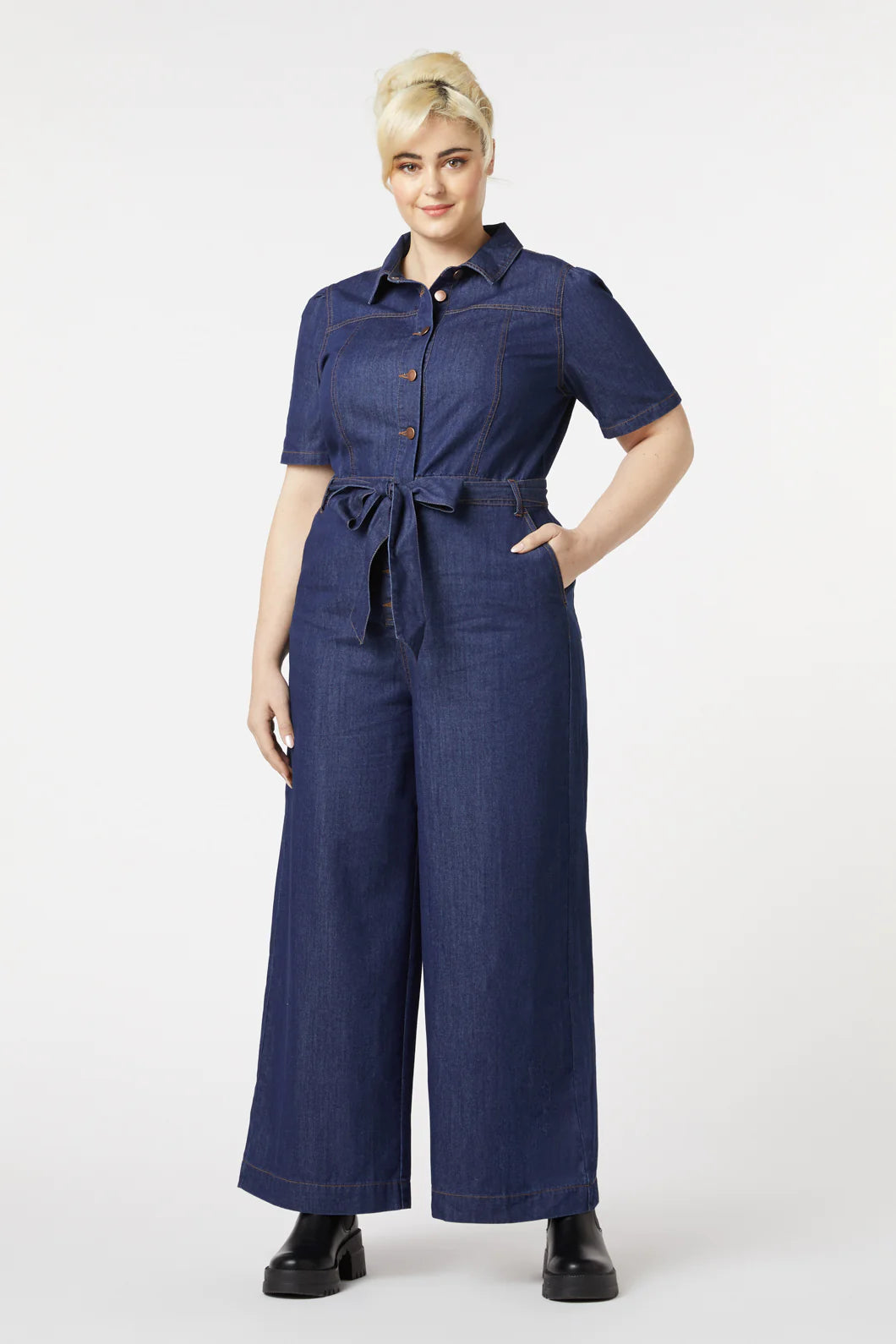 Throw On and Go Denim Jumpsuit