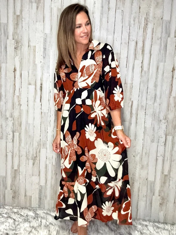 Toni Floral Print Midi Dress