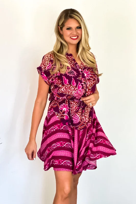 Tribal Delilah Print Dress : Daiquiri