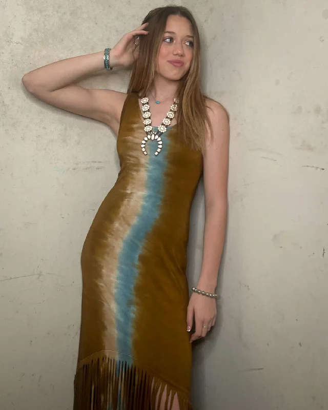 Western Fringed Hi - Low Dress